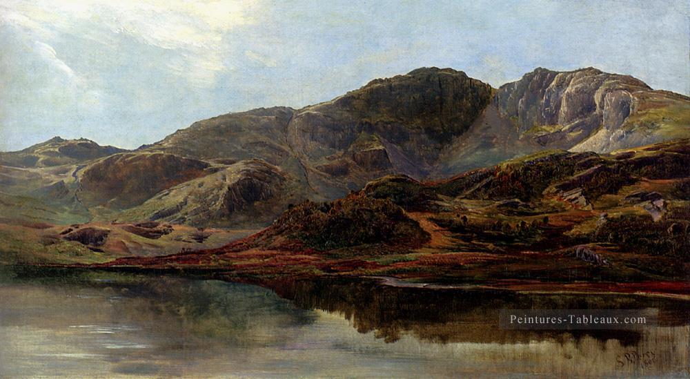 Paysage avec un lac et des montagnes au delà de Sidney Richard Percy Peintures à l'huile